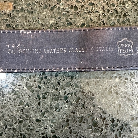 VERA PELLE Made in Italy Women’s Black Textured Leather Belt Statement Buckle L - Picture 5 of 7